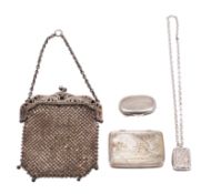 A Continental silver snuff box of rectangular shape,