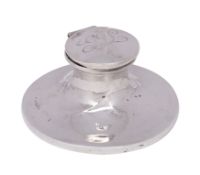 A George V silver capstan inkwell, maker probably Stokes and Ireland Ltd,