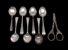 A set of six George V Silver Old English pattern Teaspoons maker Roberts & Belk, Sheffield 1919,