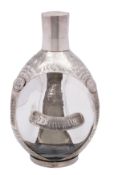 A silver mounted glass Dimple Haig whisky bottle to commemorate 350 years of the Haig Family