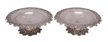 A pair of American sterling silver tazzas, makers Howard & Co.
