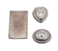 A George VI silver rectangular powder compact, maker Dyas Beverley Hampton, London 1947,