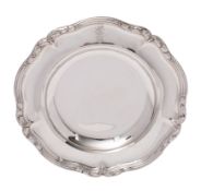 A Victorian silver dinner plate, maker Paul Storr,