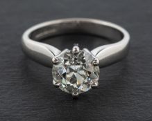 An 18ct gold, old-cut diamond, single-stone ring, estimated diamond weight ca. 1.
