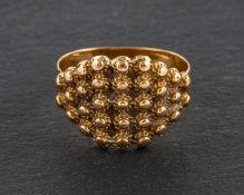 A cannetille work ring, length of ring head ca. 1.8cm, ring size I1/2, total weight ca. 3.2gms.