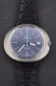 Omega Dynamic a gentleman's wristwatch the blue dial having baton numerals, baton hands,