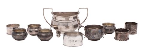 A set of four Edward VII silver salts, maker Charles Edwards, London 1904,
