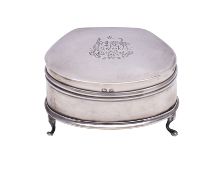 A George V silver ring casket, makers S & Co.
