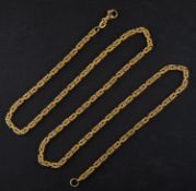 A Byzantine-link necklace, stamped '750', total length ca. 56.5cm, total weight ca. 45.8gms.