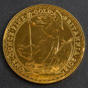 An Elizabeth II 100 pound coin, dated 2013, diameter ca. 38mms, total weight ca. 31.1gms.