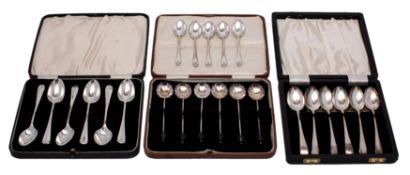 A set of six George V silver Rat Tail pattern teaspoons, makers Elkington & Co, Birmingham 1928,