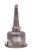 A George III silver wine funnel, maker J.