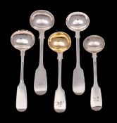 A mixed collection of Exeter silver to include;- a salt spoon, maker E.