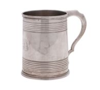 A Victorian silver christening tankard, makers Richards & Brown,