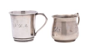 An Edward VIII silver christening cup, maker T.