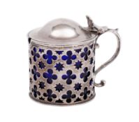 A George III silver lidded mustard pot, maker William Abdy I, London 1768 with domed hinged lid ,