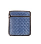 A silver 925 and blue enamel vesta case, 4 x 3.5cm.