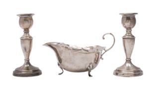 A George V silver sauceboat, makers William Suckling Ltd,