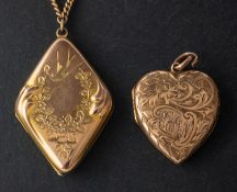Two locket pendants,