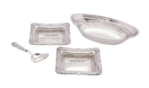 A pair of late Victorian silver salts, maker William Neale, Chester,