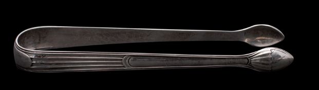 A pair of George III silver reeded sugar tongs, maker Peter and Ann Bateman, London 1797, 0.99ozs.
