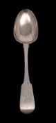 A William IV silver Fiddle pattern table spoon, maker Joseph Hicks, Exeter 1832, 73.7gms, 2.3 ozs.