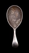 A George V silver caddy spoon, maker Henry Atkin, Sheffield 1913 inscribed 'Darlington Dog Show', 0.