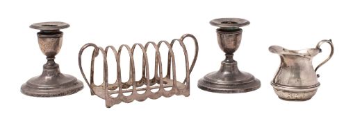 A George V silver twin-handled seven bar toast rack, makers James Dixon & Sons Ltd, Sheffield 1927,