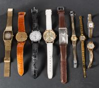 Maurice Lacroix, an 18ct gold Gents wristwatch the round dial with raised baton numerals and hands,