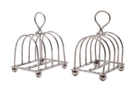 An Edward VII silver five-bar toast rack by William Hutton & Sons Sheffield 1907 together with a