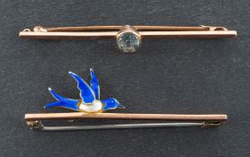 Two bar brooches,