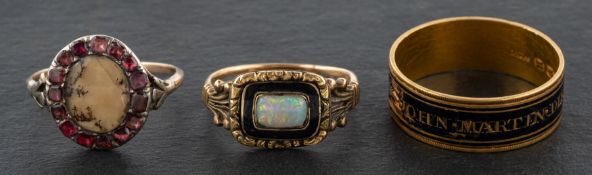 Three 19th century rings, including a Georgian,