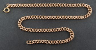 A curb-link chain, each link stamped '375', total length ca. 38.5cm, total weight ca. 25.7gms.