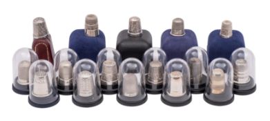 Sixteen assorted Birmingham Thimbles, Various dates and makers to include HG & S, AJ Poole,J.S,O.