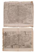 KIP, William - Sussexia [SUSSEX] uncoloured map, 390 x 220mm. n.d. c1600s.