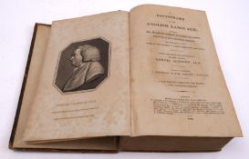 JOHNSON, Samuel - A Dictionary of the English Language : Engraved portrait frontispiece.