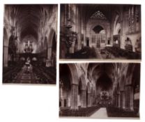 BEDFORD F, Three interior photographs of Exeter Cathedral, no date.