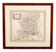 MORDEN, Robert - Hampshire : hand coloured map. Size : 420 x 370mm.