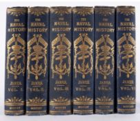 JAMES, William - The Naval History of Great Britain : 6 volume set. Folding tables, org.