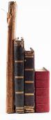 PHOTOGRAPH ALBUMS : Three albums and one ledger, turn of the century, various sizes and bindings,