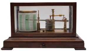 An early 20th century mahogany cased barograph: unsigned,