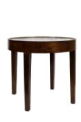 A Windsor Castle Line Tourist Lounge circular beech tea table, maker Heaton Tabb & Co,Ltd,