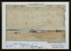 G Bruce [20th Century]- View of Zeebrugge,:- signed, inscribed and dated 20/7/32 watercolour,