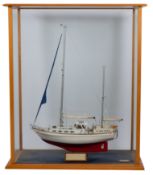 A cased 1/2 scale model of the 38ft sailing yacht 'If And When II',