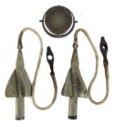 Two over painted steel rotators,