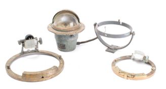 A Sestral brass cased two inch compass: together with a bulkhead gimbal mount and two azimuth