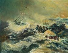 Guy Mason (late 20th century school) Tren signed and dated lower left and further inscribed