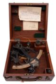 A 6 inch radius vernier 'Hezzanith' sextant, maker Heath & Co,Ltd, London, No.