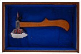 A silver plated launch axe for the gas tanker 'Derwent', September 19th ,