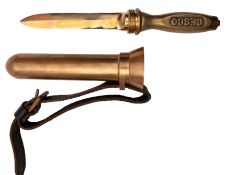 A commemorative brass diver's knife by Desco: number '131/200',
